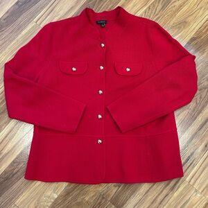 Talbots Red Blazer with Gold Button Accents